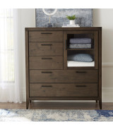5-Piece Queen Bedroom Set – Boracay Collection Mid-Century Modern Style in Wild Oats Brown
