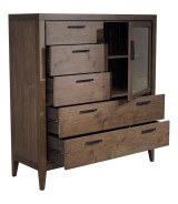 5-Piece Queen Bedroom Set – Boracay Collection Mid-Century Modern Style in Wild Oats Brown