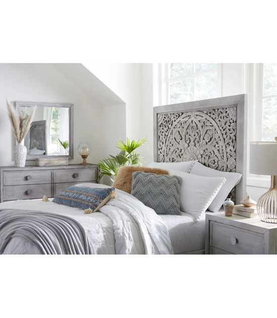 5PC Full Size Bedroom Set Boho Chic Collection– Washed White | Modus Furniture
