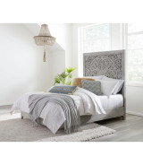 5PC Full Size Bedroom Set Boho Chic Collection– Washed White | Modus Furniture