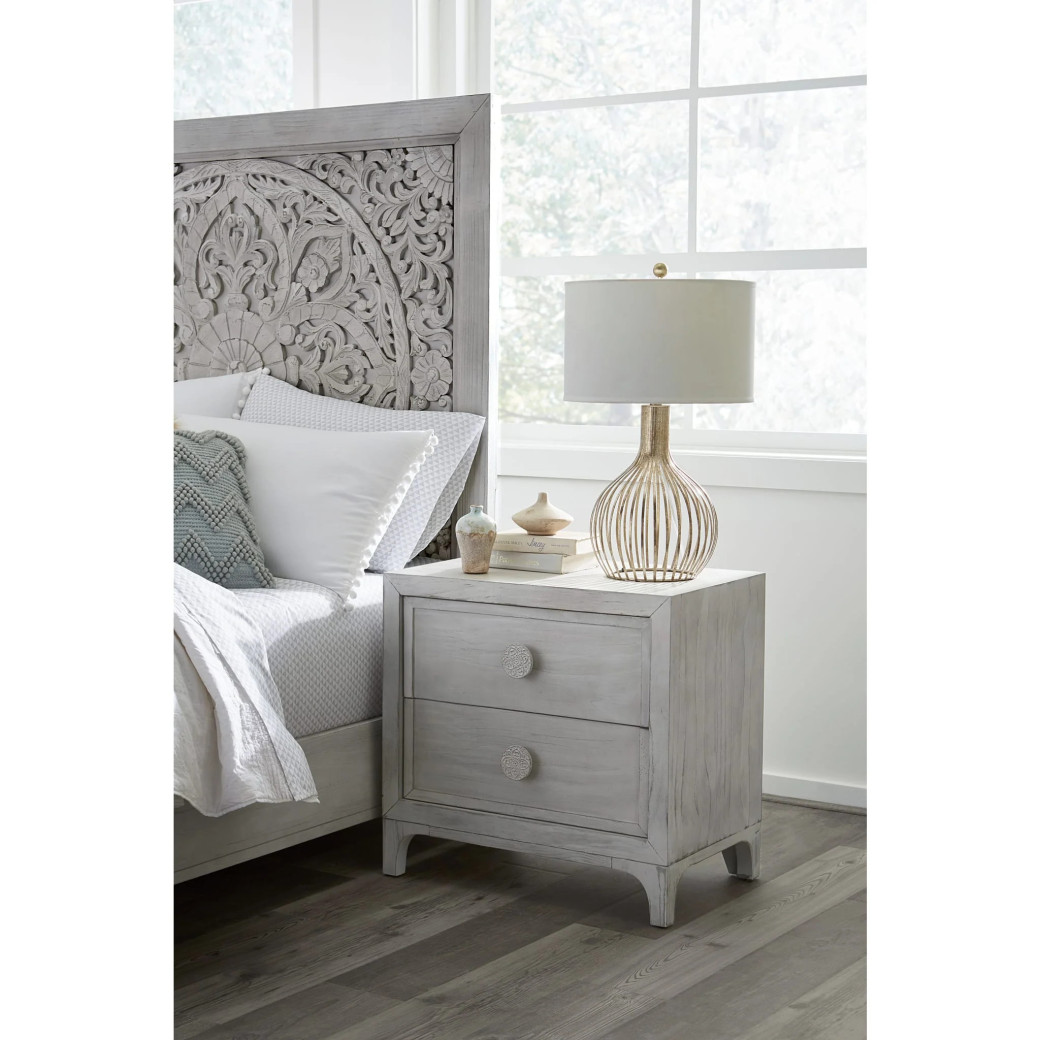 5PC Full Size Bedroom Set Boho Chic Collection– Washed White | Modus Furniture