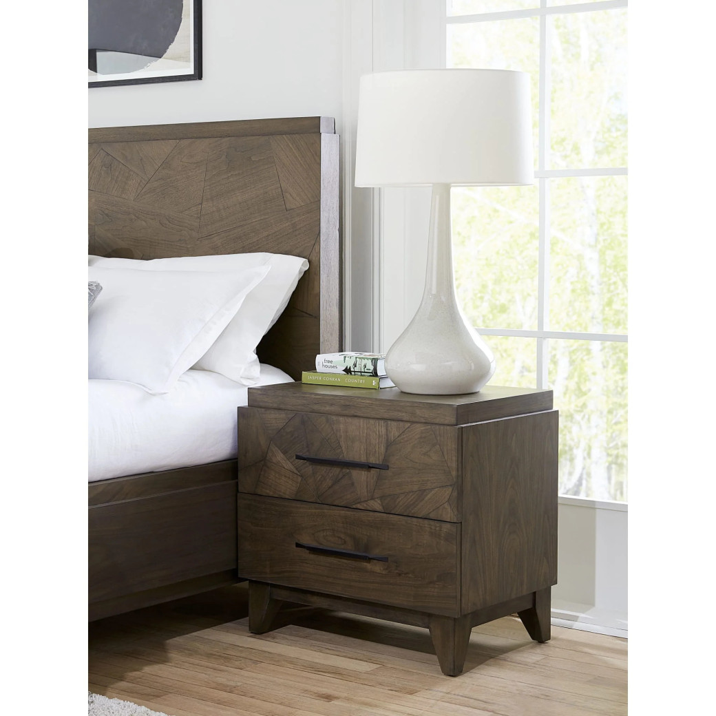 5PC Full Size Bedroom Set – Mid-Century Modern Style, Wild Oats Brown Finish | Broderick Collection by Modus Furniture