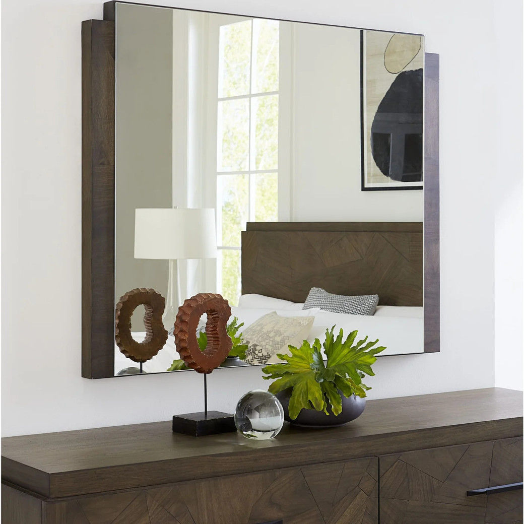 5PC Full Size Bedroom Set – Mid-Century Modern Style, Wild Oats Brown Finish | Broderick Collection by Modus Furniture