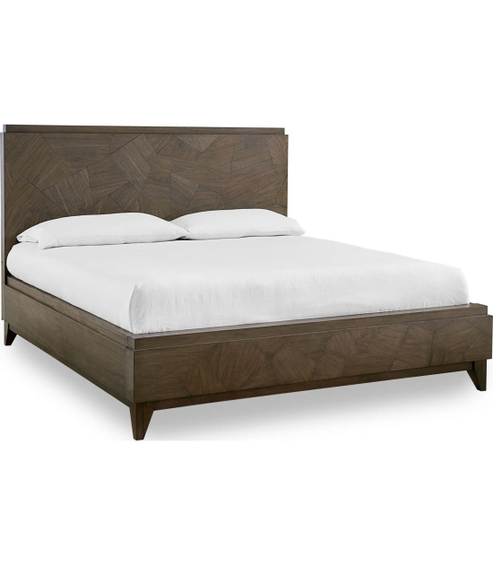 5PC Full Size Bedroom Set – Mid-Century Modern Style, Wild Oats Brown Finish | Broderick Collection by Modus Furniture