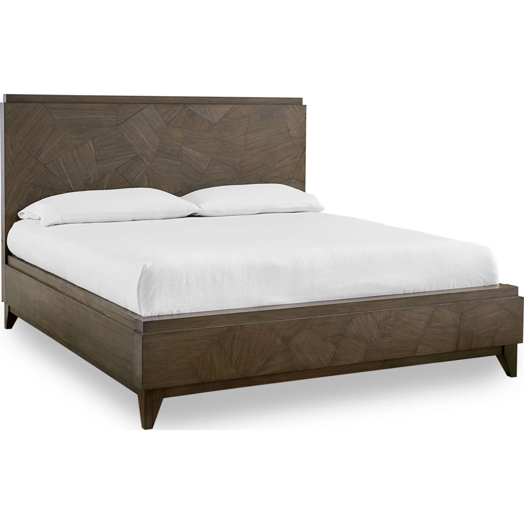 5PC Full Size Bedroom Set – Mid-Century Modern Style, Wild Oats Brown Finish | Broderick Collection by Modus Furniture