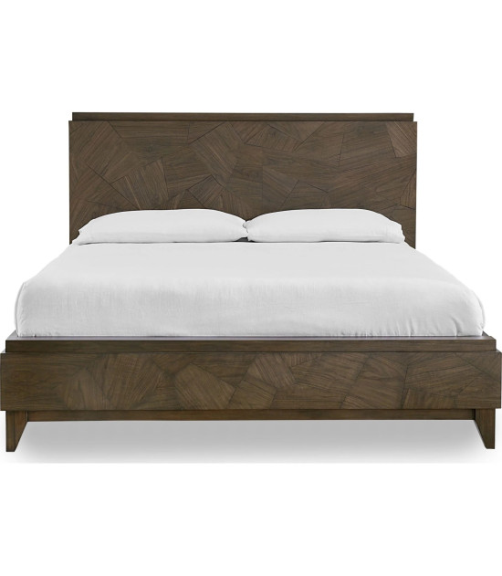 5PC Full Size Bedroom Set – Mid-Century Modern Style, Wild Oats Brown Finish | Broderick Collection by Modus Furniture
