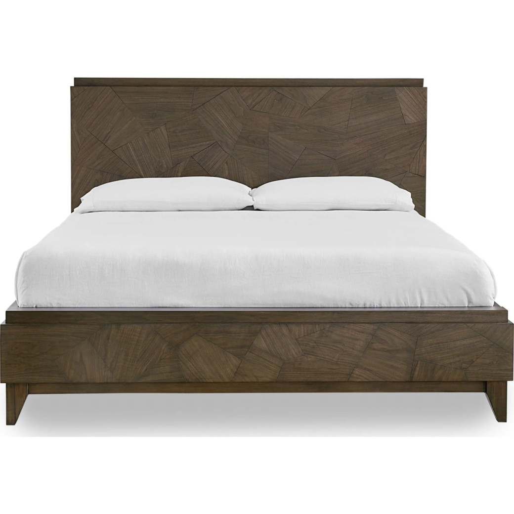5PC Full Size Bedroom Set – Mid-Century Modern Style, Wild Oats Brown Finish | Broderick Collection by Modus Furniture