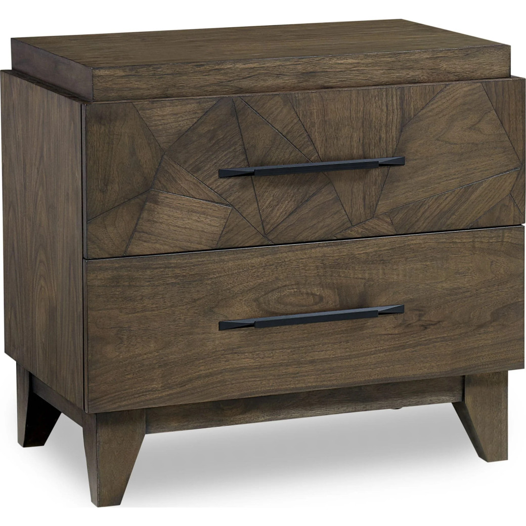 5PC Full Size Bedroom Set – Mid-Century Modern Style, Wild Oats Brown Finish | Broderick Collection by Modus Furniture