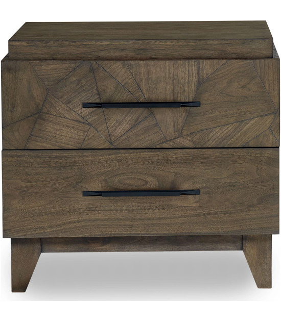5PC Full Size Bedroom Set – Mid-Century Modern Style, Wild Oats Brown Finish | Broderick Collection by Modus Furniture