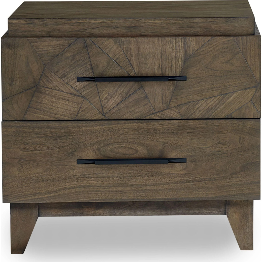 5PC Full Size Bedroom Set – Mid-Century Modern Style, Wild Oats Brown Finish | Broderick Collection by Modus Furniture
