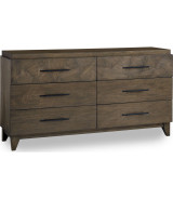 5PC Full Size Bedroom Set – Mid-Century Modern Style, Wild Oats Brown Finish | Broderick Collection by Modus Furniture