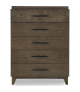 5PC Full Size Bedroom Set – Mid-Century Modern Style, Wild Oats Brown Finish | Broderick Collection by Modus Furniture