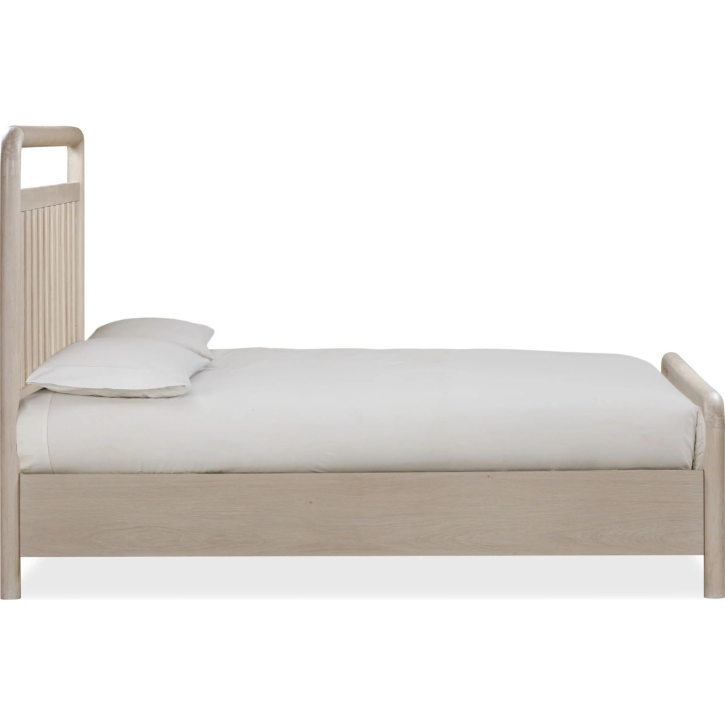 5PC Queen Size Oak Wood Platform Bed Set, Farmhouse Style – Camden Collection by Modus Furniture