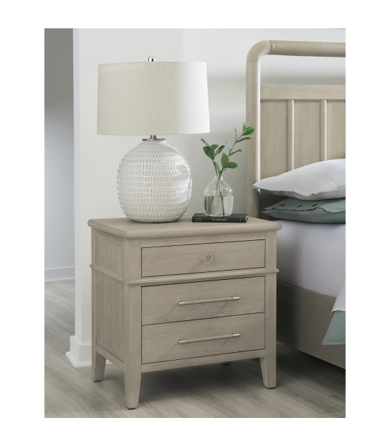 5PC Queen Size Oak Wood Platform Bed Set, Farmhouse Style – Camden Collection by Modus Furniture