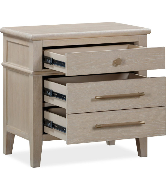 5PC Queen Size Oak Wood Platform Bed Set, Farmhouse Style – Camden Collection by Modus Furniture