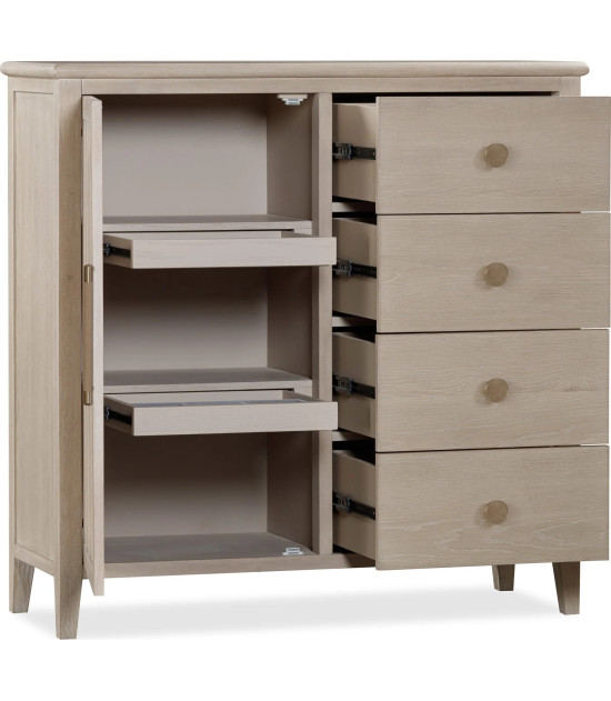 5PC Queen Size Oak Wood Platform Bed Set, Farmhouse Style – Camden Collection by Modus Furniture