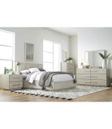 5PC Full Size Bedroom Set – Farmhouse Wood Bedroom Furniture, Cotton Gray | Destination Collection by Modus Furniture
