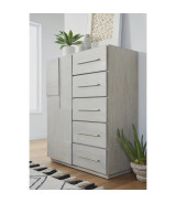 5PC Full Size Bedroom Set – Farmhouse Wood Bedroom Furniture, Cotton Gray | Destination Collection by Modus Furniture