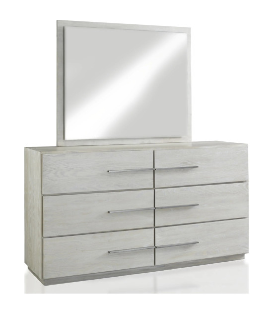5PC Full Size Bedroom Set – Farmhouse Wood Bedroom Furniture, Cotton Gray | Destination Collection by Modus Furniture