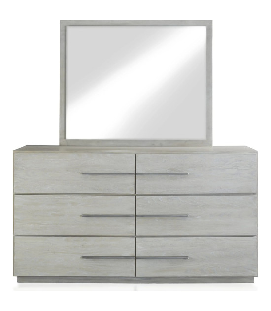 5PC Full Size Bedroom Set – Farmhouse Wood Bedroom Furniture, Cotton Gray | Destination Collection by Modus Furniture