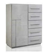 5PC Full Size Bedroom Set – Farmhouse Wood Bedroom Furniture, Cotton Gray | Destination Collection by Modus Furniture