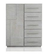 5PC Full Size Bedroom Set – Farmhouse Wood Bedroom Furniture, Cotton Gray | Destination Collection by Modus Furniture