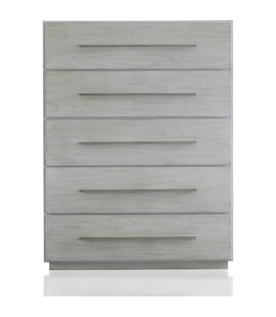 5PC Full Size Bedroom Set – Farmhouse Wood Bedroom Furniture, Cotton Gray | Destination Collection by Modus Furniture