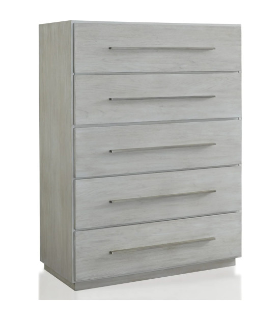 5PC Full Size Bedroom Set – Farmhouse Wood Bedroom Furniture, Cotton Gray | Destination Collection by Modus Furniture