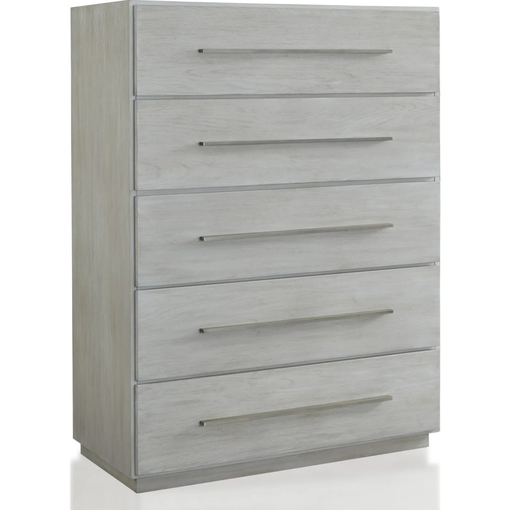 5PC Full Size Bedroom Set – Farmhouse Wood Bedroom Furniture, Cotton Gray | Destination Collection by Modus Furniture