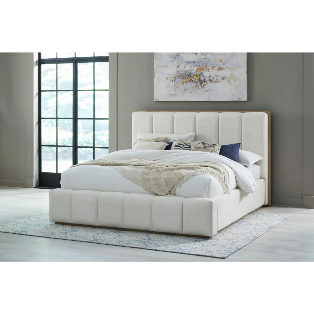 5PC Full Size Bedroom Set – Contemporary Style, Cotton & Chai Finish, Gardenia Collection by Modus Furniture