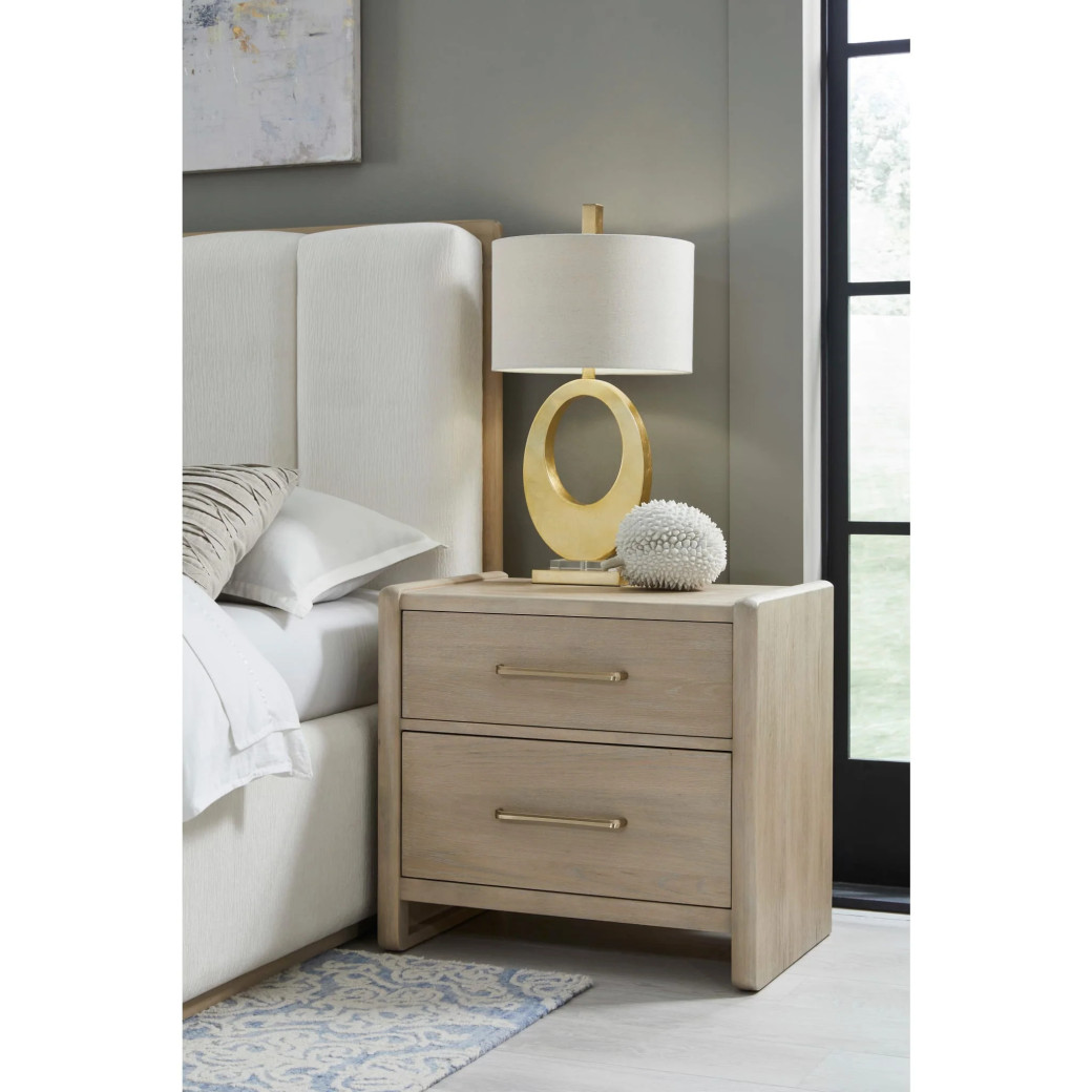 5PC Full Size Bedroom Set – Contemporary Style, Cotton & Chai Finish, Gardenia Collection by Modus Furniture
