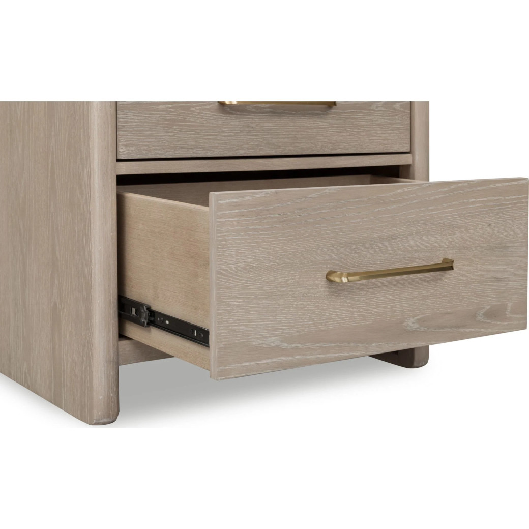 5PC Full Size Bedroom Set – Contemporary Style, Cotton & Chai Finish, Gardenia Collection by Modus Furniture