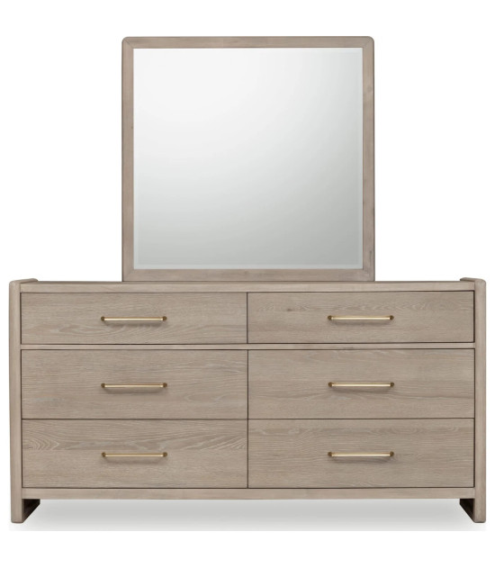 5PC Full Size Bedroom Set – Contemporary Style, Cotton & Chai Finish, Gardenia Collection by Modus Furniture