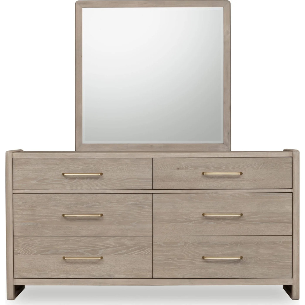 5PC Full Size Bedroom Set – Contemporary Style, Cotton & Chai Finish, Gardenia Collection by Modus Furniture