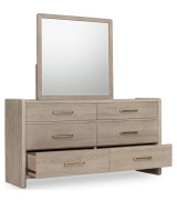 5PC Full Size Bedroom Set – Contemporary Style, Cotton & Chai Finish, Gardenia Collection by Modus Furniture
