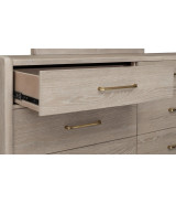5PC Full Size Bedroom Set – Contemporary Style, Cotton & Chai Finish, Gardenia Collection by Modus Furniture