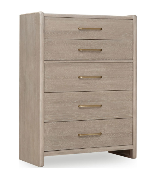 5PC Full Size Bedroom Set – Contemporary Style, Cotton & Chai Finish, Gardenia Collection by Modus Furniture