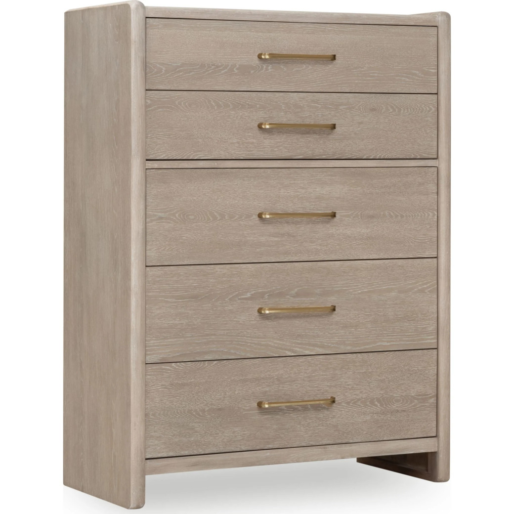 5PC Full Size Bedroom Set – Contemporary Style, Cotton & Chai Finish, Gardenia Collection by Modus Furniture