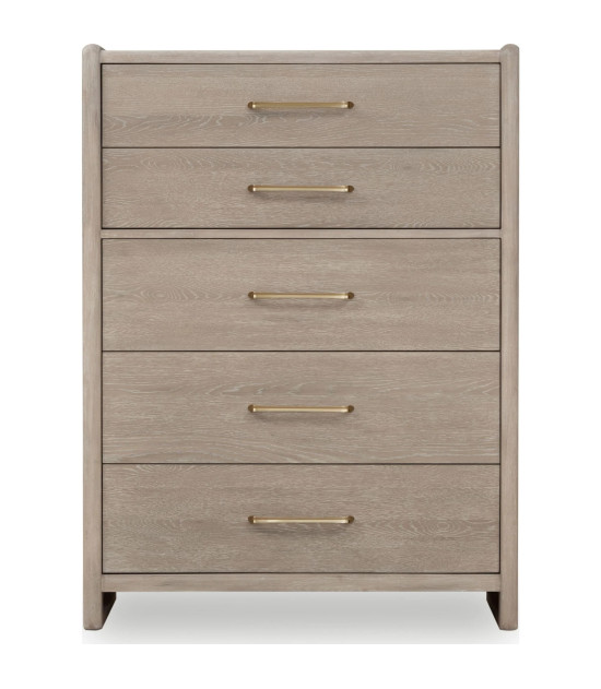 5PC Full Size Bedroom Set – Contemporary Style, Cotton & Chai Finish, Gardenia Collection by Modus Furniture
