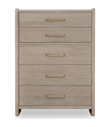 5PC Full Size Bedroom Set – Contemporary Style, Cotton & Chai Finish, Gardenia Collection by Modus Furniture