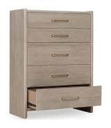 5PC Full Size Bedroom Set – Contemporary Style, Cotton & Chai Finish, Gardenia Collection by Modus Furniture