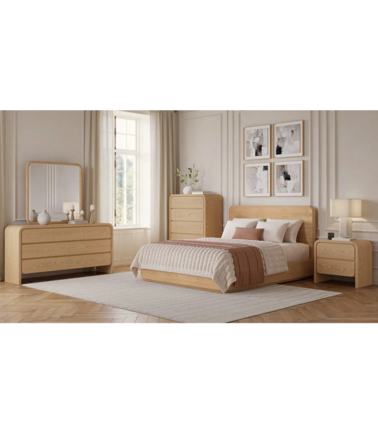 5PC Full Size Bedroom Set – Contemporary Style, Elora Collection in Timber Finish by Modus Furniture