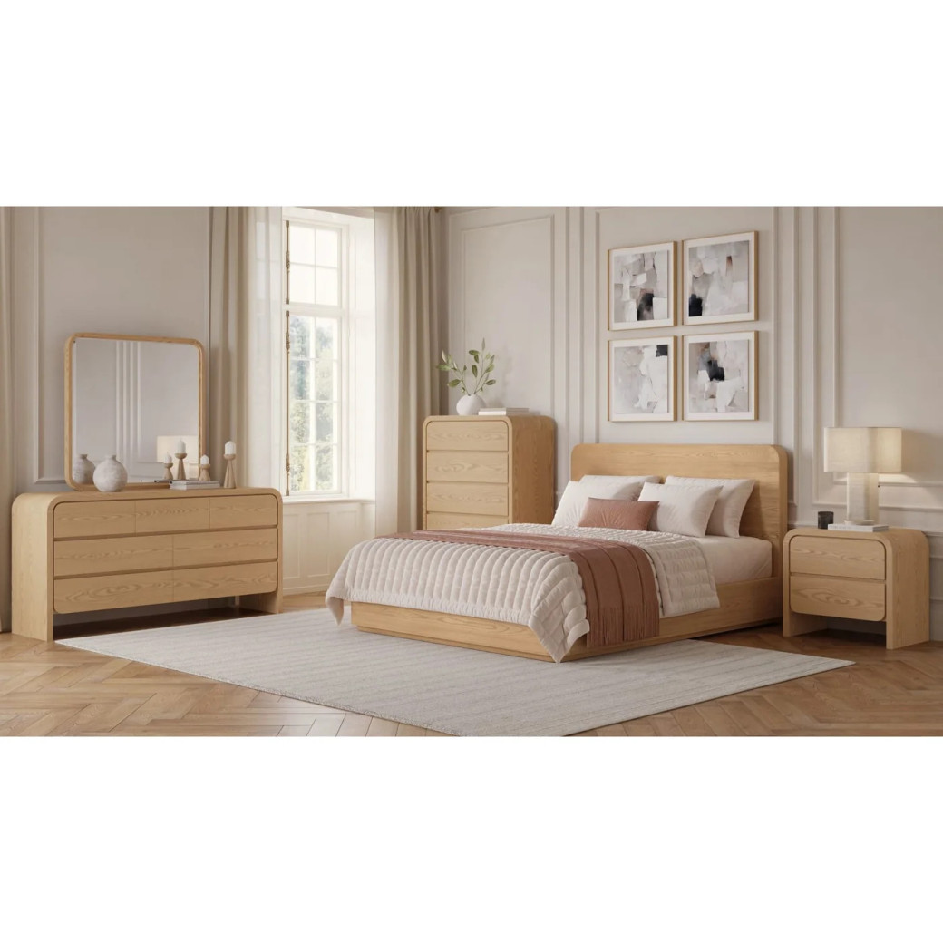 5PC Full Size Bedroom Set – Contemporary Style, Elora Collection in Timber Finish by Modus Furniture