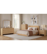 5PC Full Size Bedroom Set – Contemporary Style, Elora Collection in Timber Finish by Modus Furniture