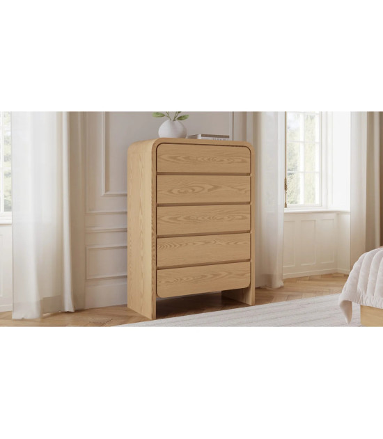 5PC Full Size Bedroom Set – Contemporary Style, Elora Collection in Timber Finish by Modus Furniture