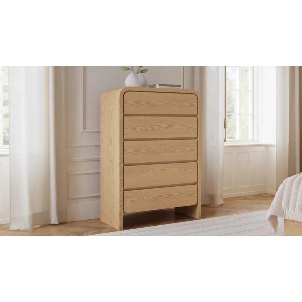 5PC Full Size Bedroom Set – Contemporary Style, Elora Collection in Timber Finish by Modus Furniture