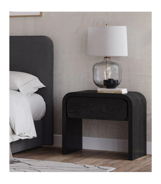5PC Full Size Contemporary Bedroom Set – Elora Collection, Jet & Charcoal Finish by Modus Furniture
