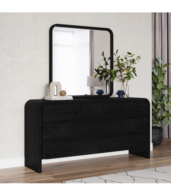 5PC Full Size Contemporary Bedroom Set – Elora Collection, Jet & Charcoal Finish by Modus Furniture