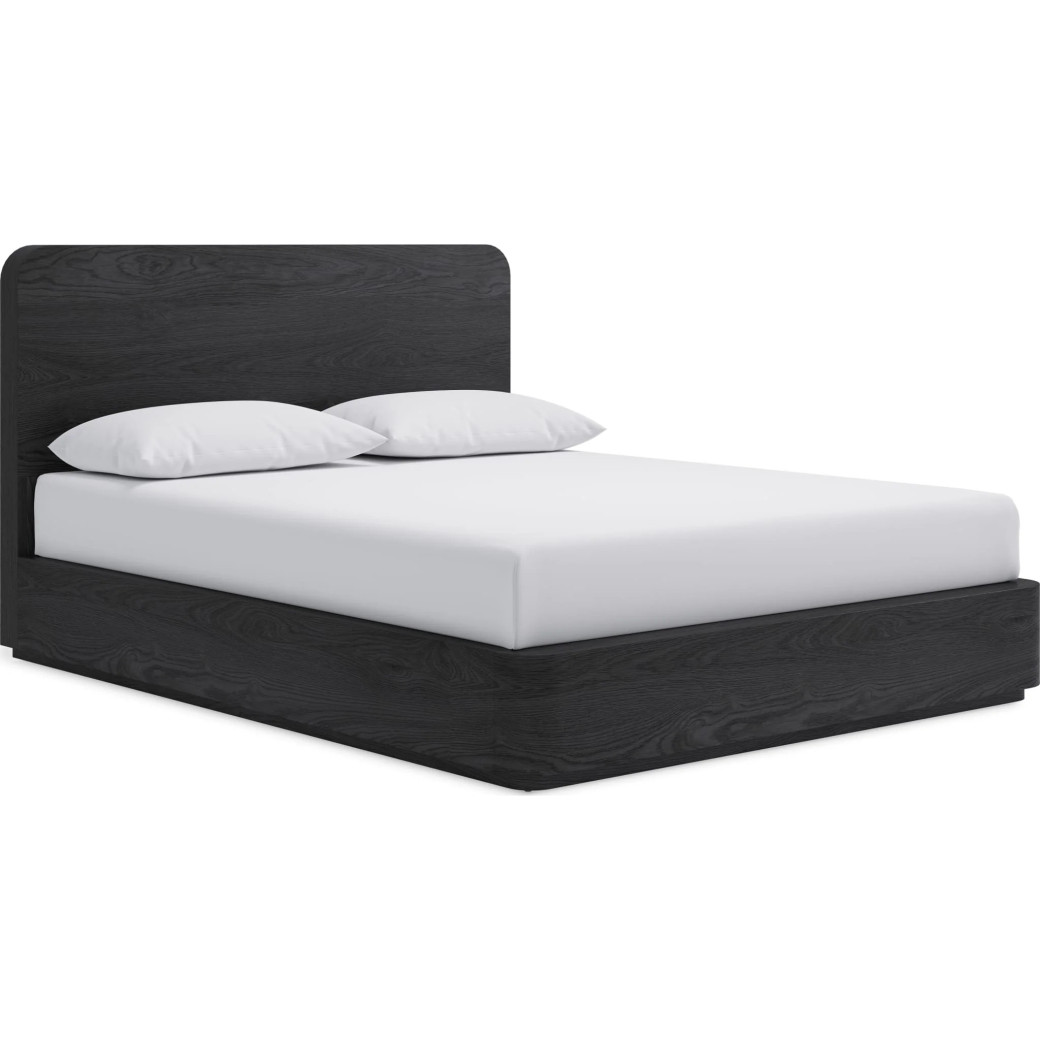 5PC Full Size Contemporary Bedroom Set – Elora Collection, Jet & Charcoal Finish by Modus Furniture