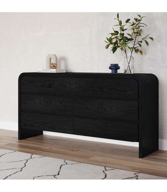5PC Full Size Contemporary Bedroom Set – Elora Collection, Jet & Charcoal Finish by Modus Furniture